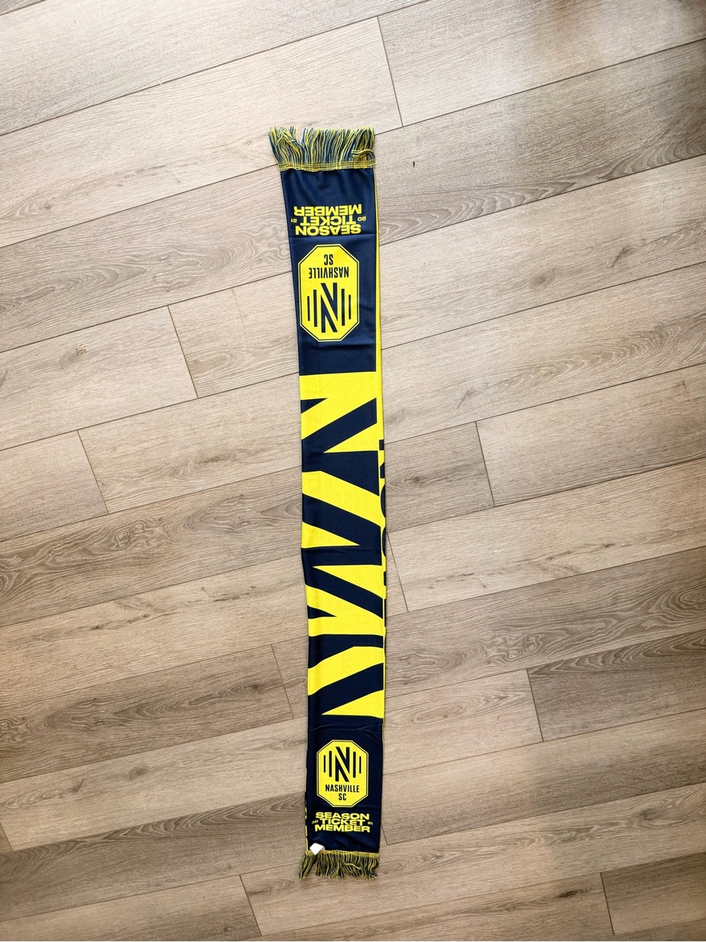 Nashville SC 2021 Season Ticket Member MLS Soccer Scarf Yellow Navy